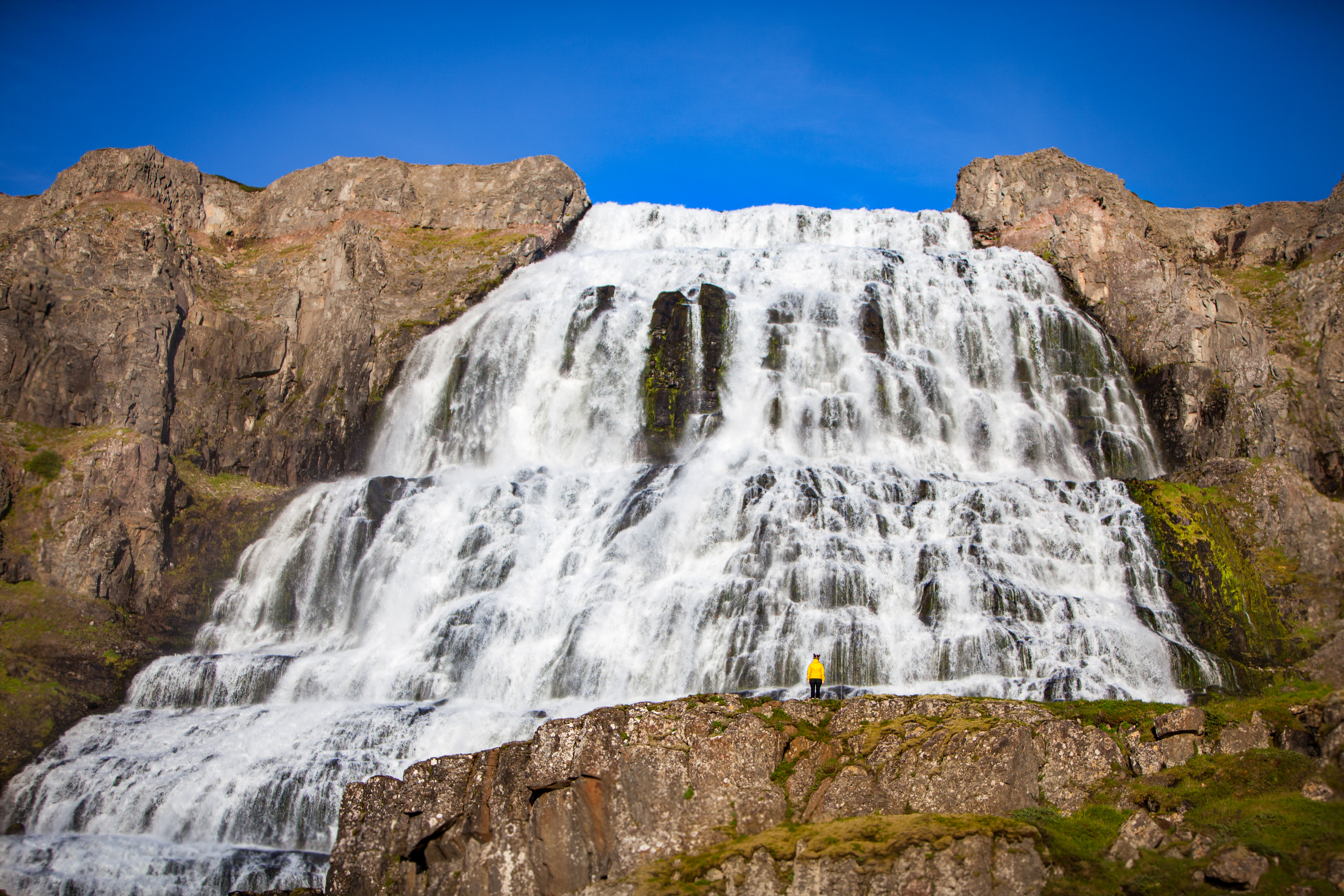 Dynjandi a thundering 100 meter waterfall
