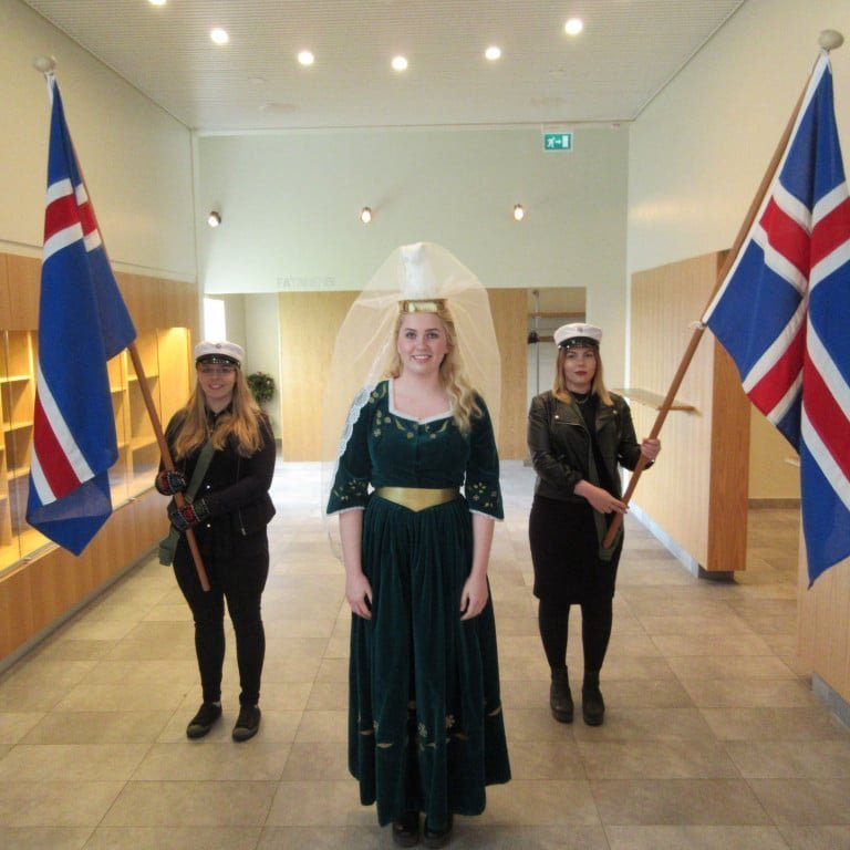 Fjallkonan, The moutain woman, at the national day of Iceland