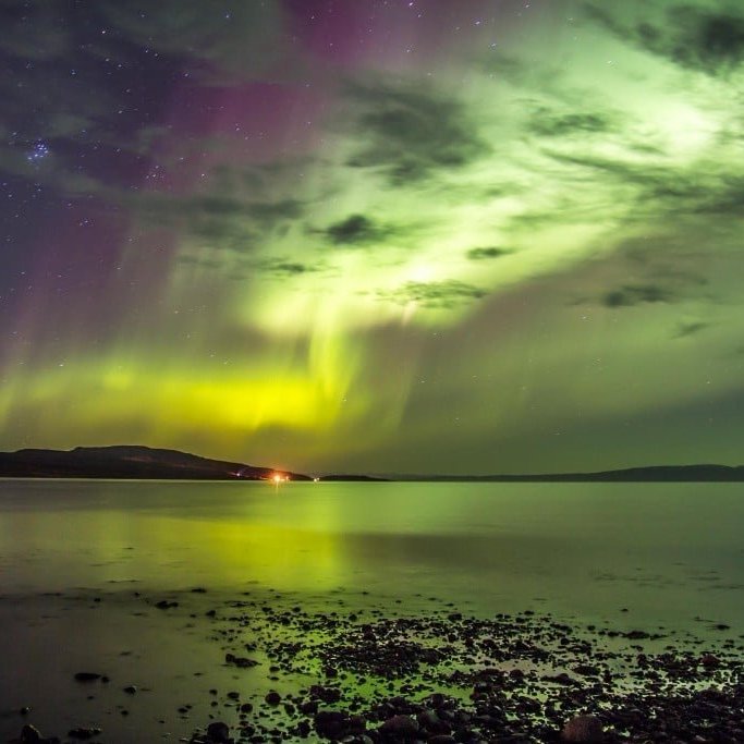 Some evenings the northern lights completely light up the sky