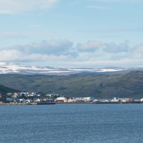 Hólmavík in the sunlight