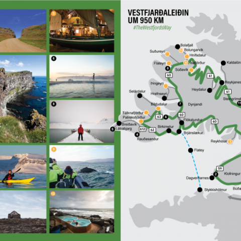 Map of Vestfjarðaleiðin